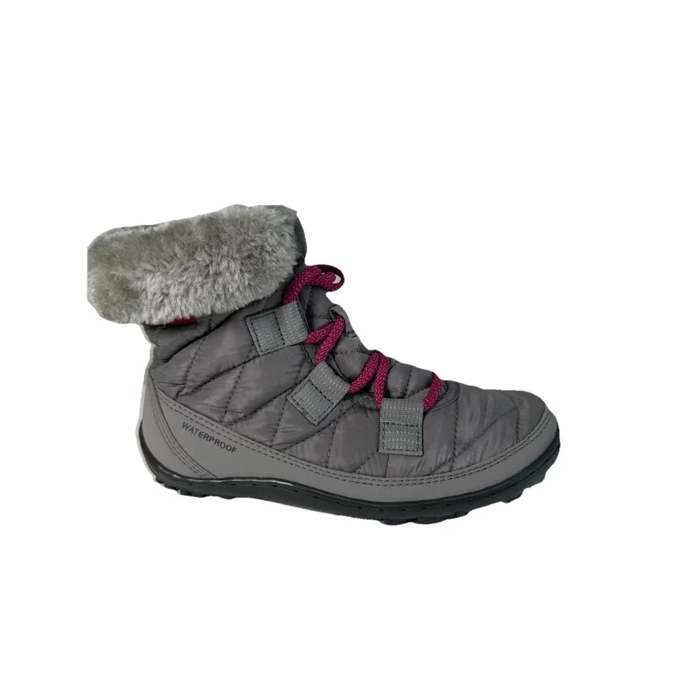 Columbia‎ Youth Minx Shorty Omni-heat WP Hiking Boot Gray/Pink Size 1Y No Box